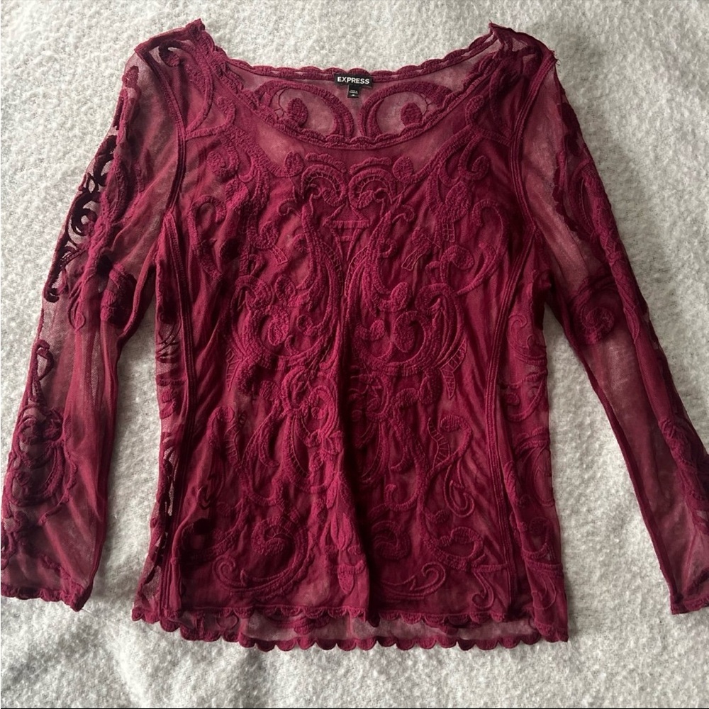 Express Lace Mesh Top Women’s Size Medium